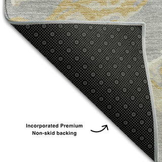 Piper Looms Mayfield Abstract AMF1035 Gray Machine Washable Area Rug Backing Image