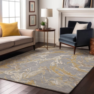Piper Looms Mayfield Abstract AMF1035 Gray Machine Washable Area Rug Lifestyle Image Feature