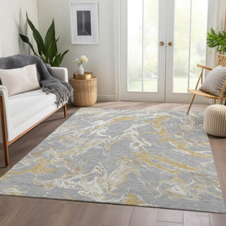 Piper Looms Mayfield Abstract AMF1035 Gray Machine Washable Area Rug Lifestyle Image Feature