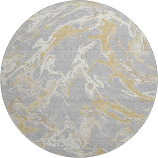Piper Looms Mayfield Abstract AMF1035 Gray Machine Washable Area Rug Round Main Image