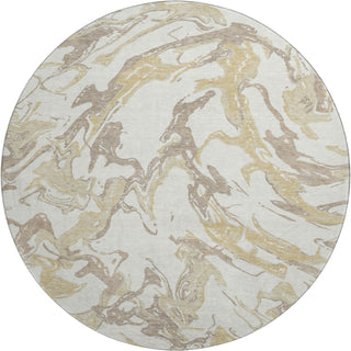 Piper Looms Mayfield Abstract AMF1035 Ivory Machine Washable Area Rug Round Main Image