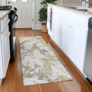 Piper Looms Mayfield Abstract AMF1035 Ivory Machine Washable Area Rug Runner Lifestyle Image Feature