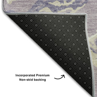 Piper Looms Mayfield Abstract AMF1035 Lavender Machine Washable Area Rug Backing Image