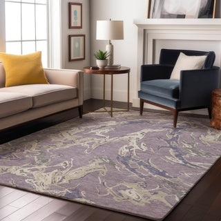 Piper Looms Mayfield Abstract AMF1035 Lavender Machine Washable Area Rug Lifestyle Image Feature