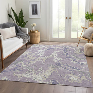 Piper Looms Mayfield Abstract AMF1035 Lavender Machine Washable Area Rug Lifestyle Image Feature