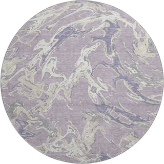 Piper Looms Mayfield Abstract AMF1035 Lavender Machine Washable Area Rug Round Main Image