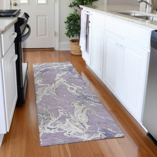 Piper Looms Mayfield Abstract AMF1035 Lavender Machine Washable Area Rug Runner Lifestyle Image Feature