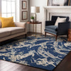 Piper Looms Mayfield Abstract AMF1035 Navy Machine Washable Area Rug Lifestyle Image Feature