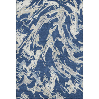 Piper Looms Mayfield Abstract AMF1035 Navy Machine Washable Area Rug main image