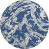 Piper Looms Mayfield Abstract AMF1035 Navy Machine Washable Area Rug Round Main Image