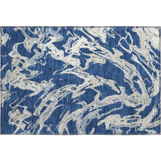 Piper Looms Mayfield Abstract AMF1035 Navy Machine Washable Area Rug Scatter Main Image