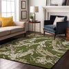 Piper Looms Mayfield Abstract AMF1035 Olive Machine Washable Area Rug Lifestyle Image Feature