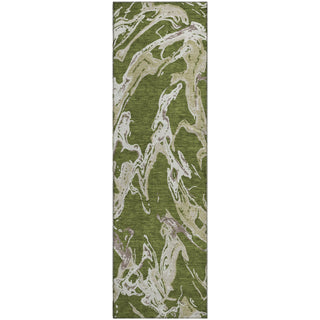 Piper Looms Mayfield Abstract AMF1035 Olive Machine Washable Area Rug Runner Main Image