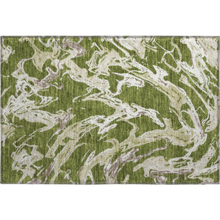 Piper Looms Mayfield Abstract AMF1035 Olive Machine Washable Area Rug Scatter Main Image