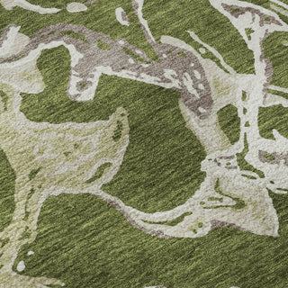 Piper Looms Mayfield Abstract AMF1035 Olive Machine Washable Area Rug Swatch Image