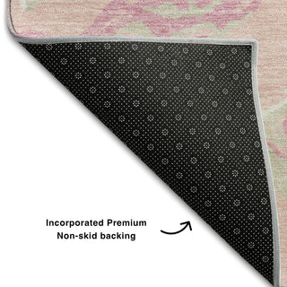 Piper Looms Mayfield Abstract AMF1035 Pink Machine Washable Area Rug Backing Image