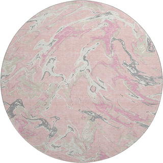 Piper Looms Mayfield Abstract AMF1035 Pink Machine Washable Area Rug Round Main Image
