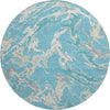 Piper Looms Mayfield Abstract AMF1035 Teal Machine Washable Area Rug Round Main Image