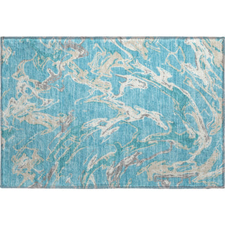 Piper Looms Mayfield Abstract AMF1035 Teal Machine Washable Area Rug Scatter Main Image