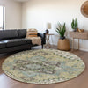 Piper Looms Mayfield Oriental AMF1036 Beige Machine Washable Area Rug Round Lifestyle Image Feature