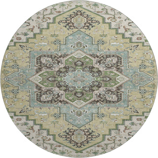 Piper Looms Mayfield Oriental AMF1036 Beige Machine Washable Area Rug Round Main Image