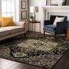 Piper Looms Mayfield Oriental AMF1036 Black Machine Washable Area Rug Lifestyle Image Feature