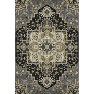 Piper Looms Mayfield Oriental AMF1036 Black Machine Washable Area Rug main image
