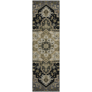 Piper Looms Mayfield Oriental AMF1036 Black Machine Washable Area Rug Runner Main Image