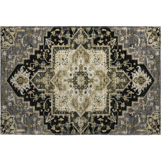Piper Looms Mayfield Oriental AMF1036 Black Machine Washable Area Rug Scatter Main Image