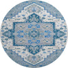 Piper Looms Mayfield Oriental AMF1036 Blue Machine Washable Area Rug Round Main Image