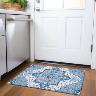Piper Looms Mayfield Oriental AMF1036 Blue Machine Washable Area Rug Scatter Lifestyle Image Feature