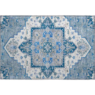 Piper Looms Mayfield Oriental AMF1036 Blue Machine Washable Area Rug Scatter Main Image