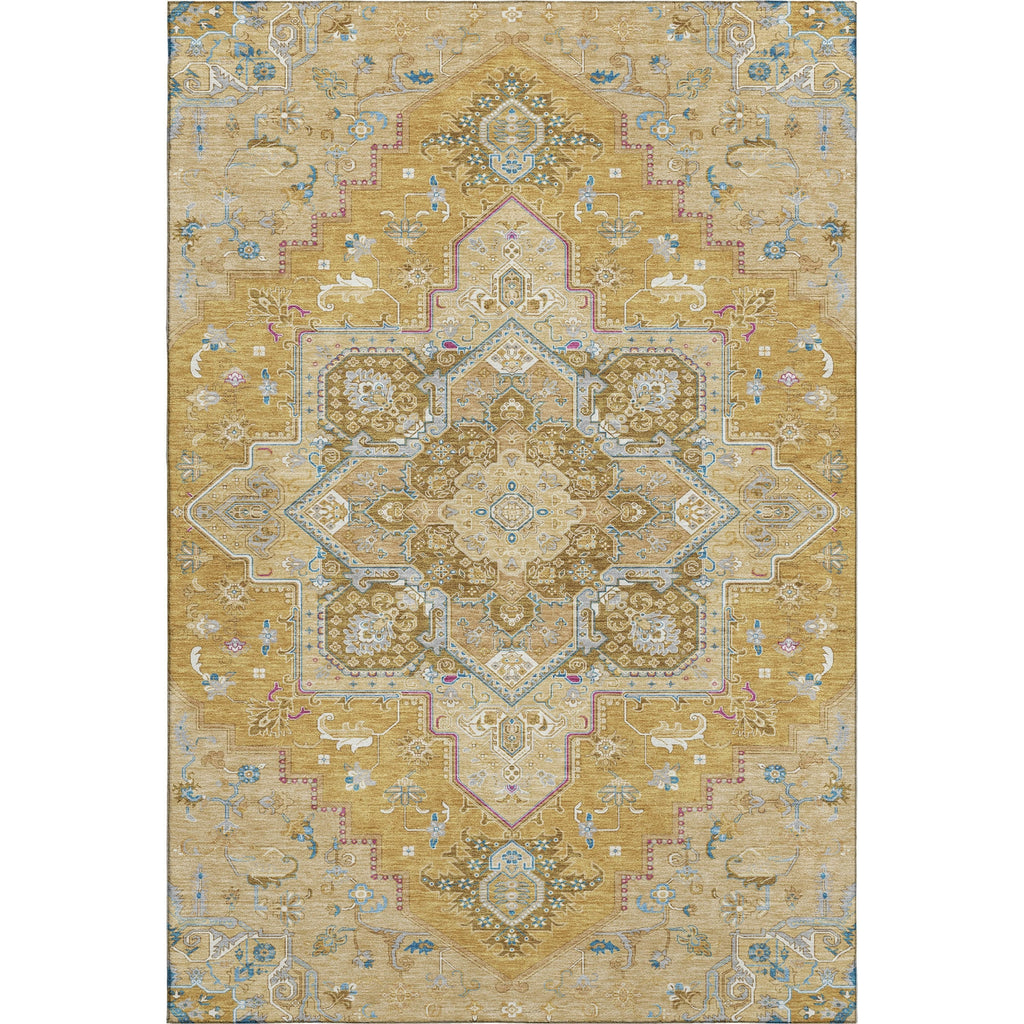 Piper Looms Mayfield Oriental AMF1036 Gold Machine Washable Area Rug main image