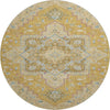 Piper Looms Mayfield Oriental AMF1036 Gold Machine Washable Area Rug Round Main Image