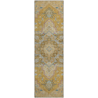 Piper Looms Mayfield Oriental AMF1036 Gold Machine Washable Area Rug Runner Main Image