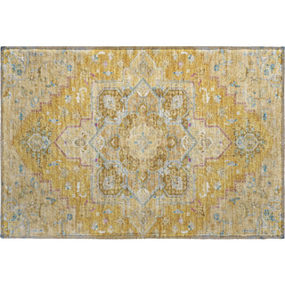 Piper Looms Mayfield Oriental AMF1036 Gold Machine Washable Area Rug Scatter Main Image