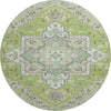 Piper Looms Mayfield Oriental AMF1036 Green Machine Washable Area Rug Round Main Image