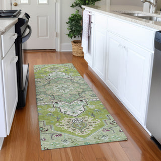 Piper Looms Mayfield Oriental AMF1036 Green Machine Washable Area Rug Runner Lifestyle Image Feature