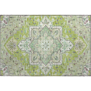 Piper Looms Mayfield Oriental AMF1036 Green Machine Washable Area Rug Scatter Main Image