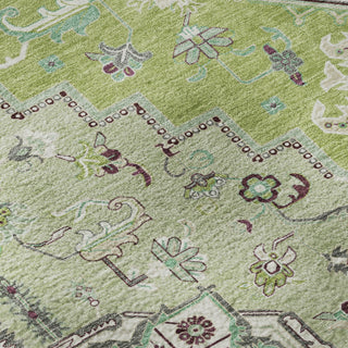 Piper Looms Mayfield Oriental AMF1036 Green Machine Washable Area Rug Swatch Image