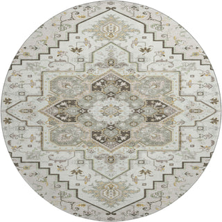 Piper Looms Mayfield Oriental AMF1036 Ivory Machine Washable Area Rug Round Main Image