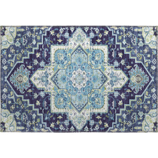 Piper Looms Mayfield Oriental AMF1036 Navy Machine Washable Area Rug Scatter Main Image