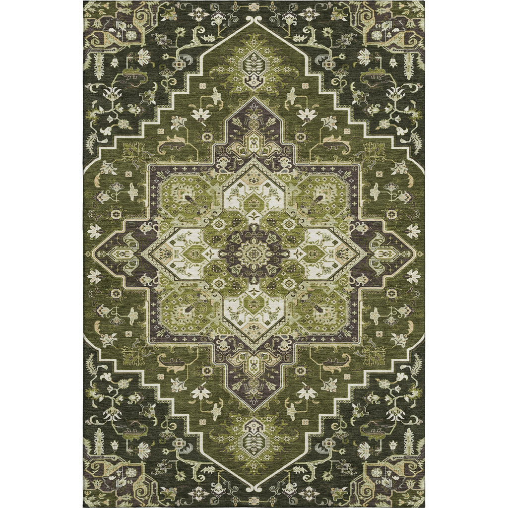 Piper Looms Mayfield Oriental AMF1036 Olive Machine Washable Area Rug main image