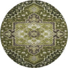 Piper Looms Mayfield Oriental AMF1036 Olive Machine Washable Area Rug Round Main Image