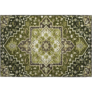 Piper Looms Mayfield Oriental AMF1036 Olive Machine Washable Area Rug Scatter Main Image