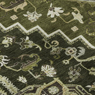 Piper Looms Mayfield Oriental AMF1036 Olive Machine Washable Area Rug Swatch Image