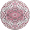 Piper Looms Mayfield Oriental AMF1036 Pink Machine Washable Area Rug Round Main Image