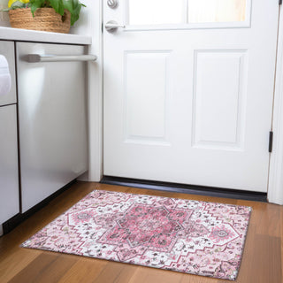 Piper Looms Mayfield Oriental AMF1036 Pink Machine Washable Area Rug Scatter Lifestyle Image Feature