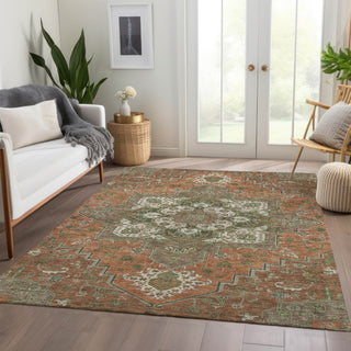 Piper Looms Mayfield Oriental AMF1036 Rust Machine Washable Area Rug Lifestyle Image Feature