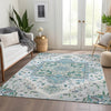 Piper Looms Mayfield Oriental AMF1036 Silver Machine Washable Area Rug Lifestyle Image Feature